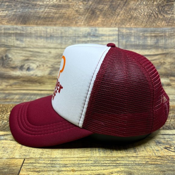 Defunct Burger Chef Mens Trucker Hat Maroon Snapback 1954 Logo Baseball Cap - Picture 4 of 8